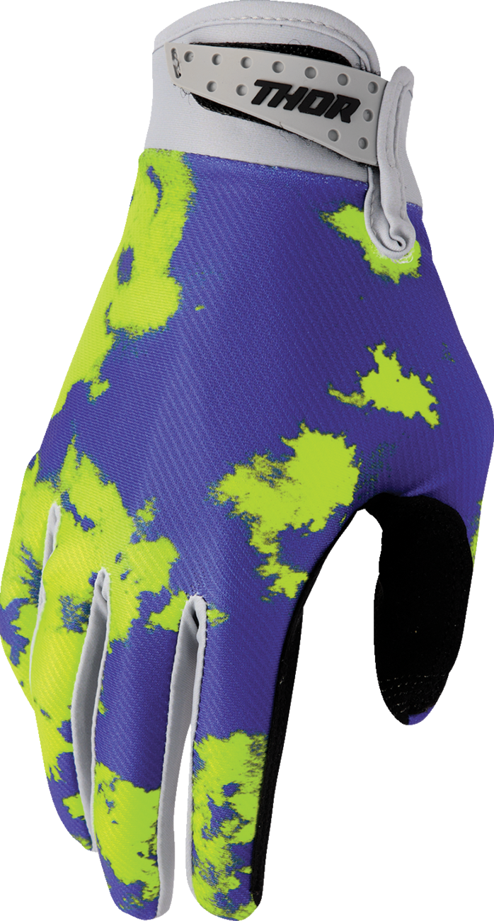 THOR Launchmode Bleach Gloves - Gray/Acid - Medium 3330-8321
