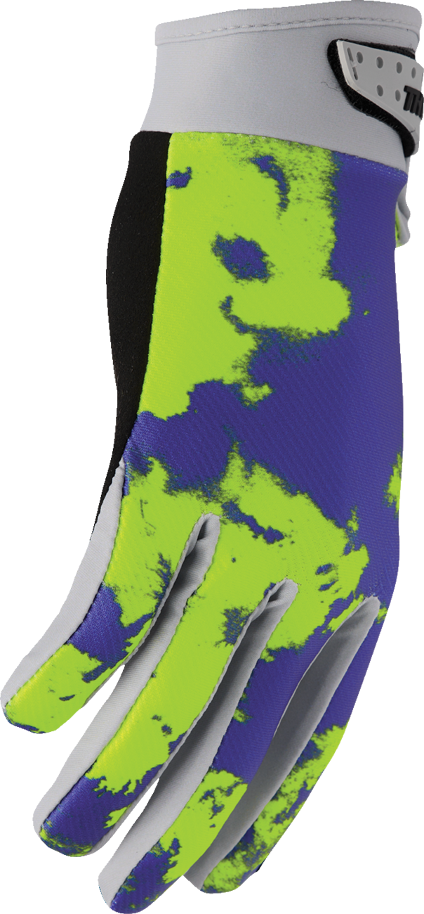 THOR Launchmode Bleach Gloves - Gray/Acid - Medium 3330-8321
