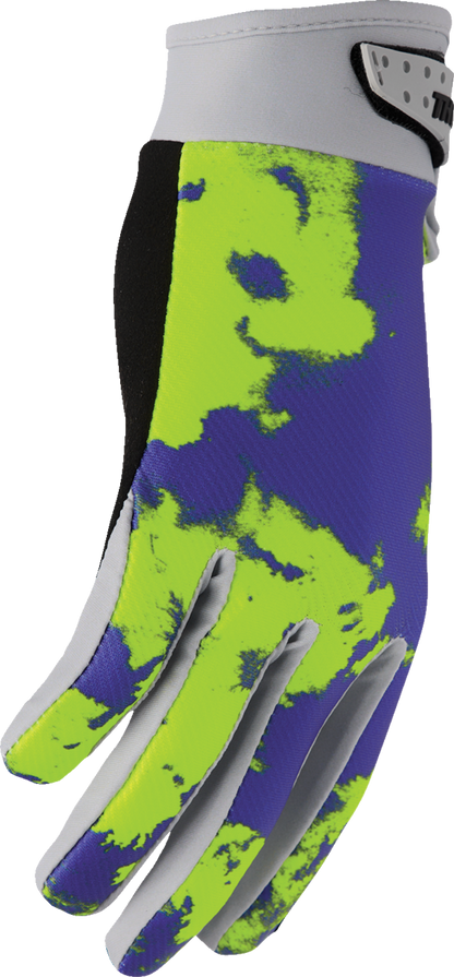 THOR Launchmode Bleach Gloves - Gray/Acid - Medium 3330-8321