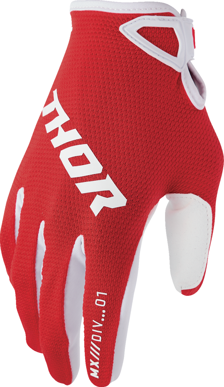 THOR Youth Ridemode Static Gloves - Red - Large 3332-1929
