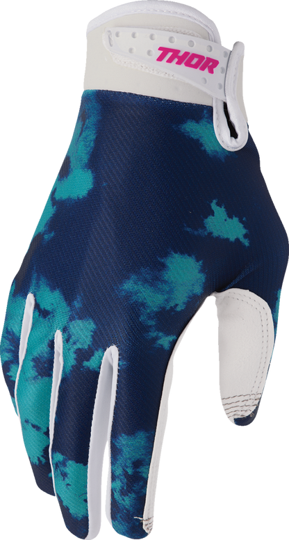 THOR Launchmode Bleach Gloves - White/Aqua - 2XL 3330-8330