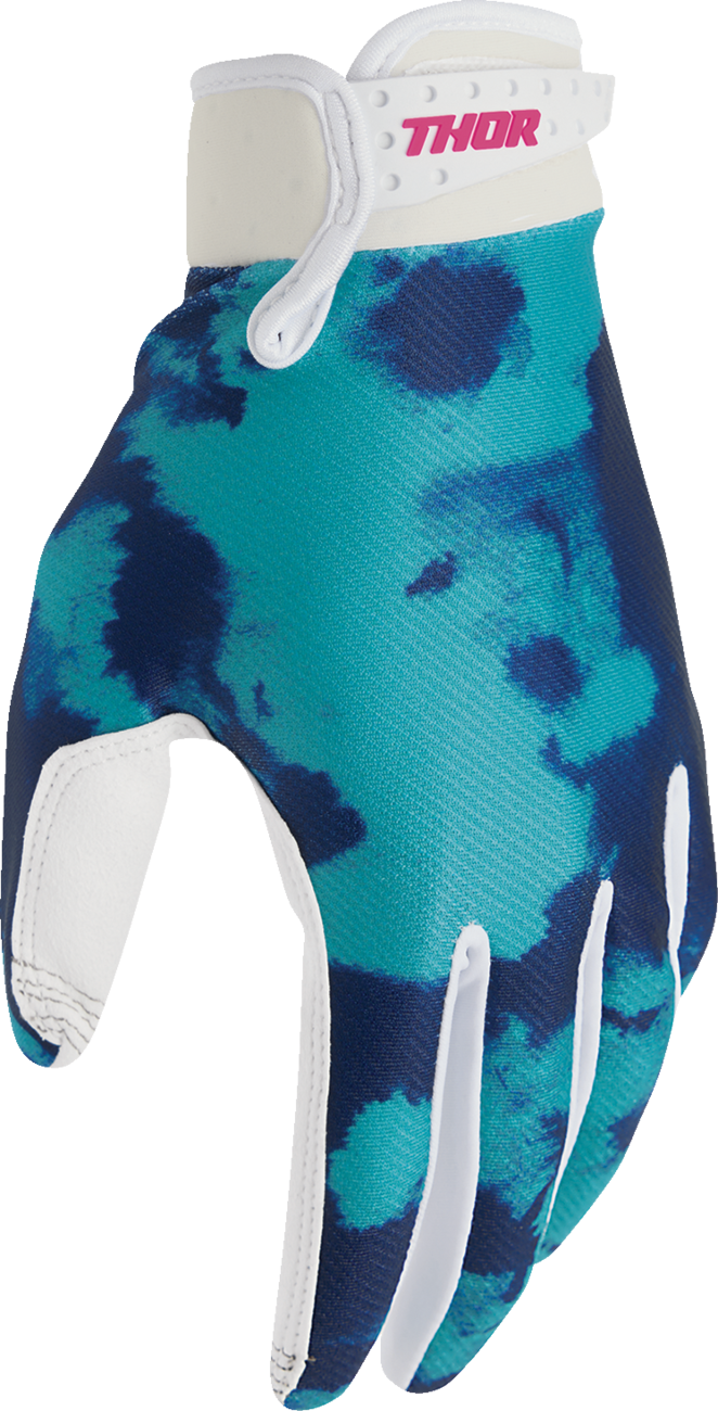 THOR Launchmode Bleach Gloves - White/Aqua - 2XL 3330-8330