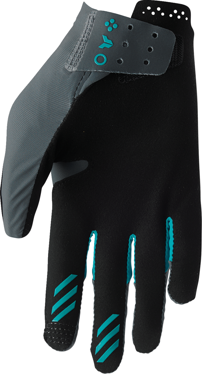 THOR Women's Sportmode Iconic Gloves - Gray/Aqua - Medium 3331-0281