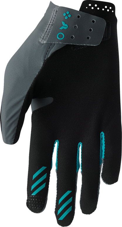 THOR Women's Sportmode Iconic Gloves - Gray/Aqua - Medium 3331-0281