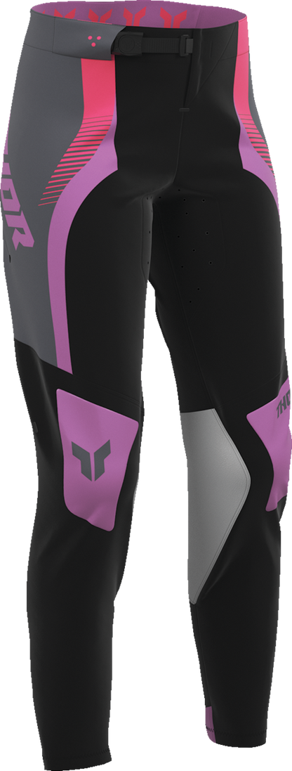 THOR Women's Sportmode Velocity Pants - Black/Orchid - US 1/2 2902-0400