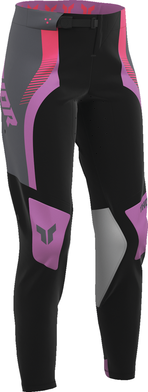 THOR Women's Sportmode Velocity Pants - Black/Orchid - US 3/4 2902-0401