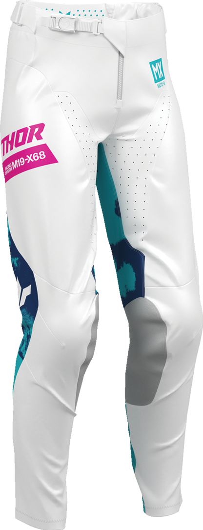 THOR Women's Launchmode Bleach Pants - White/Aqua - US 1/2 2902-0416
