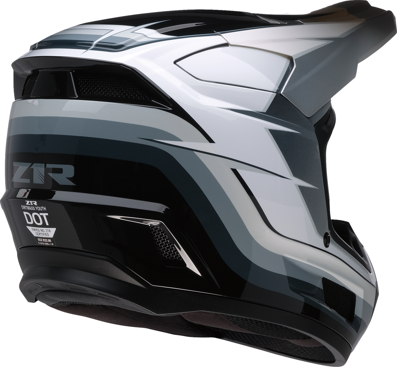 Z1R Youth Dirt Maxx Helmet - Vortex - Black/White/Gray - Small 0111-1725