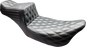 LE PERA Tailwhip Daddy Long Legs Seat - Black - Green Double Diamond Stitch - FLT/FLH '08-'23 LK-587DLDD-GN08