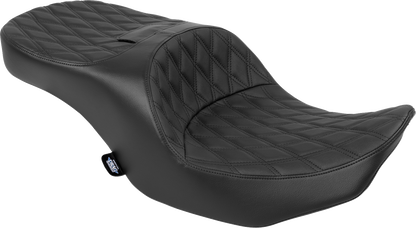 DRAG SPECIALTIES SEATS Forward Position Freedom Seat - Vinyl - Black Double Diamond Stitch - FLH/FLT '23-'25 4715B