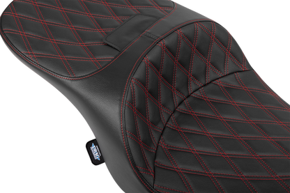 DRAG SPECIALTIES SEATS Forward Position Freedom Seat - Vinyl - Red Double Diamond Stitch - FLH/FLT '23-'25 4715D