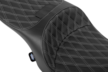 DRAG SPECIALTIES SEATS Forward Position Freedom Seat - Vinyl - Silver Double Diamond Stitch - FLH/FLT '23-'25 4715C