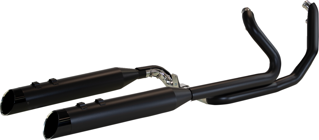 KHROME WERKS 2-into-1-into-2 Dominator-SR Exhaust System - Black - Without End Caps - M8 Touring 200810A-SR
