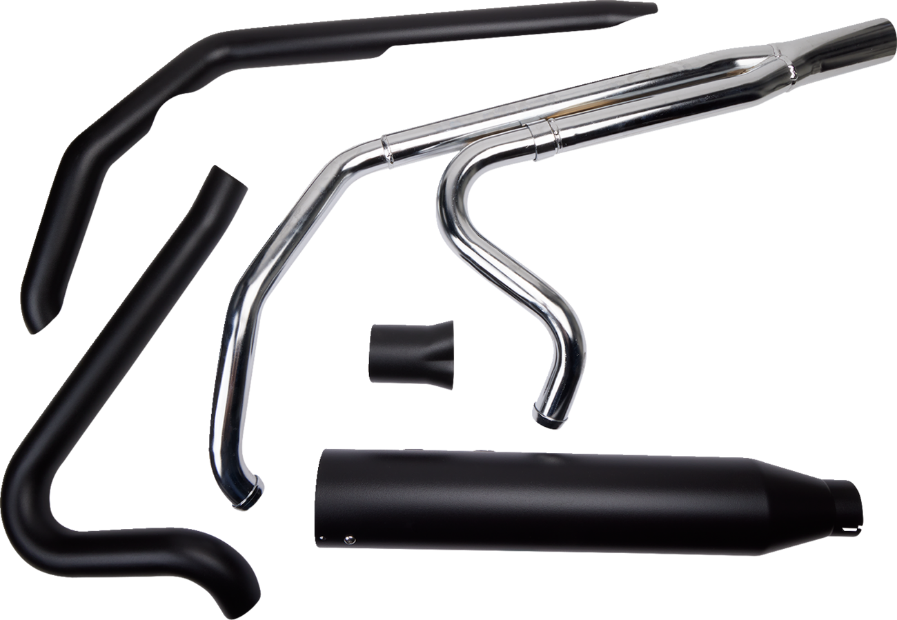 KHROME WERKS 2-into-1 Outlaw-SR Exhaust System - Black - Without End Cap - M8 Touring 200775-SR