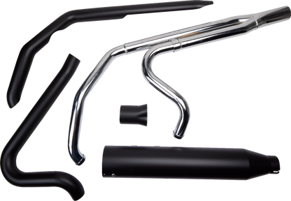 KHROME WERKS 2-into-1 Outlaw-SR Exhaust System - Black - Without End Cap - M8 Touring 200775-SR