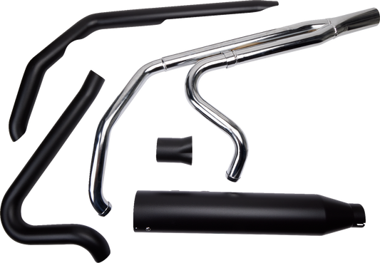 KHROME WERKS 2-into-1 Outlaw-SR Exhaust System - Black - Without End Cap - M8 Touring 200775-SR