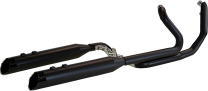 KHROME WERKS 2-into-1-into-2 Dominator-SR Exhaust System - Black - Without End Caps - Twin Cam Touring 200830-SR