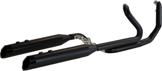 KHROME WERKS 2-into-1-into-2 Dominator-SR Exhaust System - Black - Without End Caps - Twin Cam Touring 200830-SR