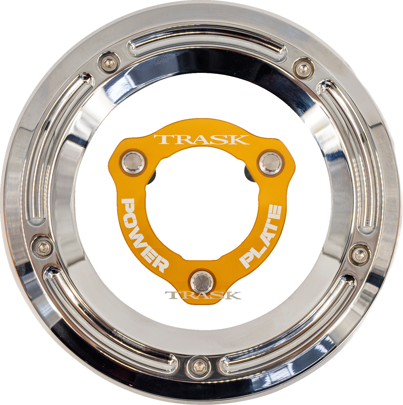 TRASK Derby Cover with Power Plate - Chrome/Gold - Kit - '17-'25 Harley-Davidson TM-0051-CH-GD