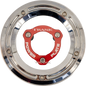 TRASK Derby Cover with Power Plate - Chrome/Red - Kit - '17-'25 Harley-Davidson TM-0051-CH-RD