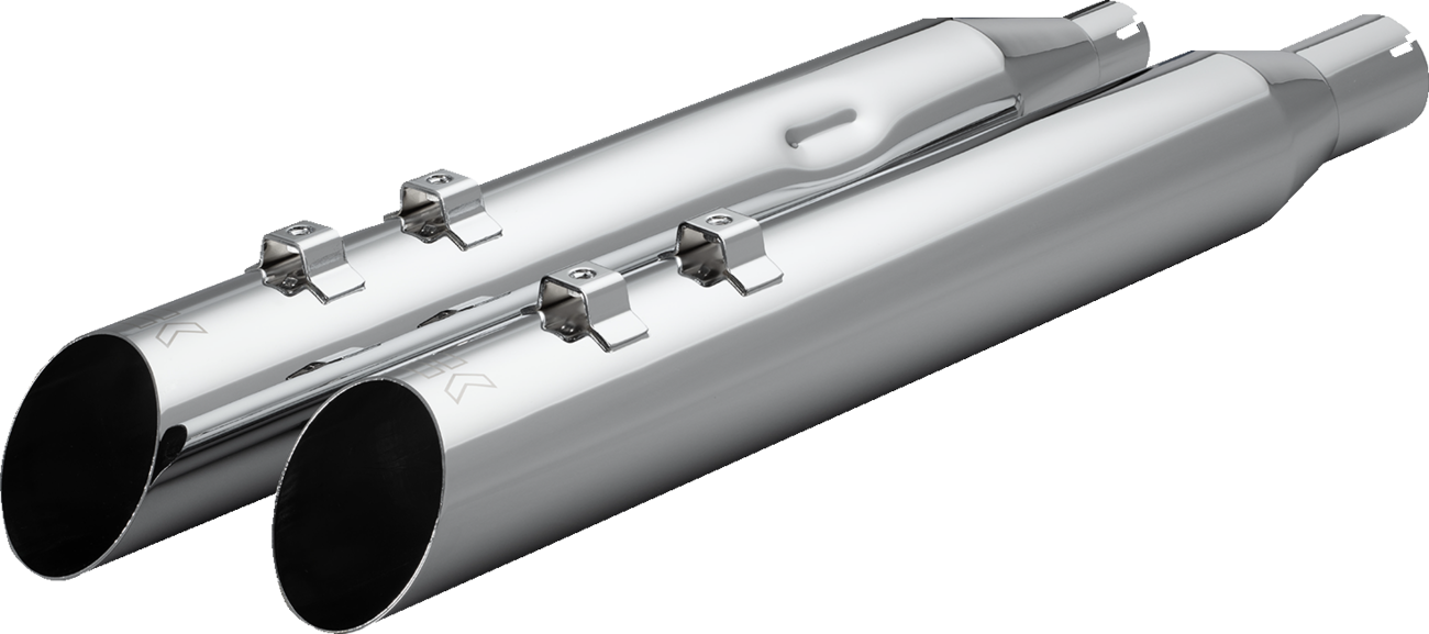 KHROME WERKS HP-Plus® Slip-On Mufflers - Slash-Up - 4" - M8 - Chrome 40FSL-1011-CHR