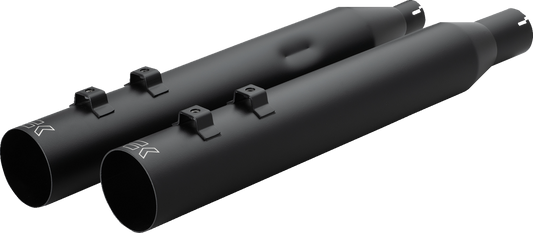KHROME WERKS HP-Plus® Slip-On Mufflers - 4" - Straight Cut with Ripper Baffle - M8 - Black 40FST-1012-BLK