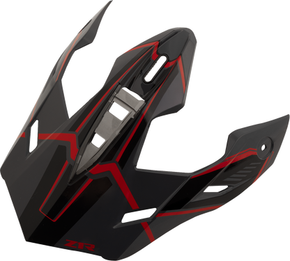 Z1R Range 2.0 Peak Replacement for Voyager and Rotor Helmets - Black and Red (Part #0132-1912)