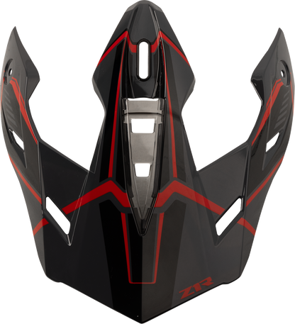 Z1R Range 2.0 Peak Replacement for Voyager and Rotor Helmets - Black and Red (Part #0132-1912)