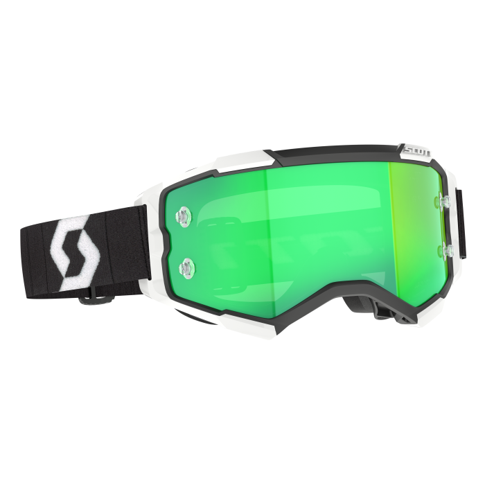 GOGGLE FURY BLACK/WHITE -GREEN CHROME WORKS