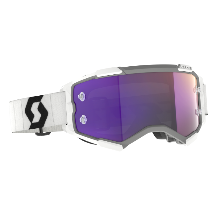 GOGGLE FURY WHITE/BLACK - PURPLE CHROME WORKS