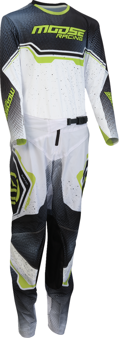 MOOSE OFFROAD Youth Qualifier® Pants - White/Black/Green - US 18 2903-2665