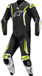 ALPINESTARS GP Tech v5 1-Piece Leather Suit - Black/White/Yellow Fluo - US 46 / EU 56 3150226-125-56