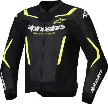 ALPINESTARS GP Force v2 Airflow Leather Jacket - Black/Yellow Fluo - US 44 / EU 54 3100326-155-54