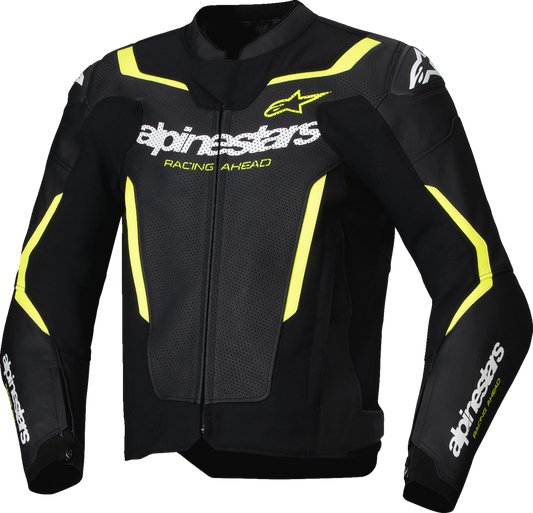 ALPINESTARS GP Force v2 Airflow Leather Jacket - Black/Yellow Fluo - US 44 / EU 54 3100326-155-54