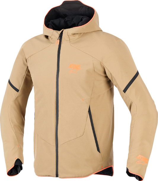 ALPINESTARS Aeroshell Waterproof Jacket - Dark Khaki/Black/Orange Fluo - Small 3200226-8038-S