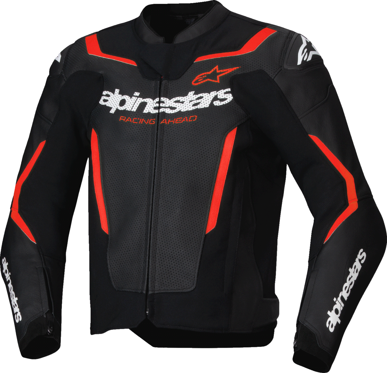 ALPINESTARS GP Force v2 Airflow Leather Jacket - Black/Red Fluo - US 44 / EU 54 3100326-1030-54