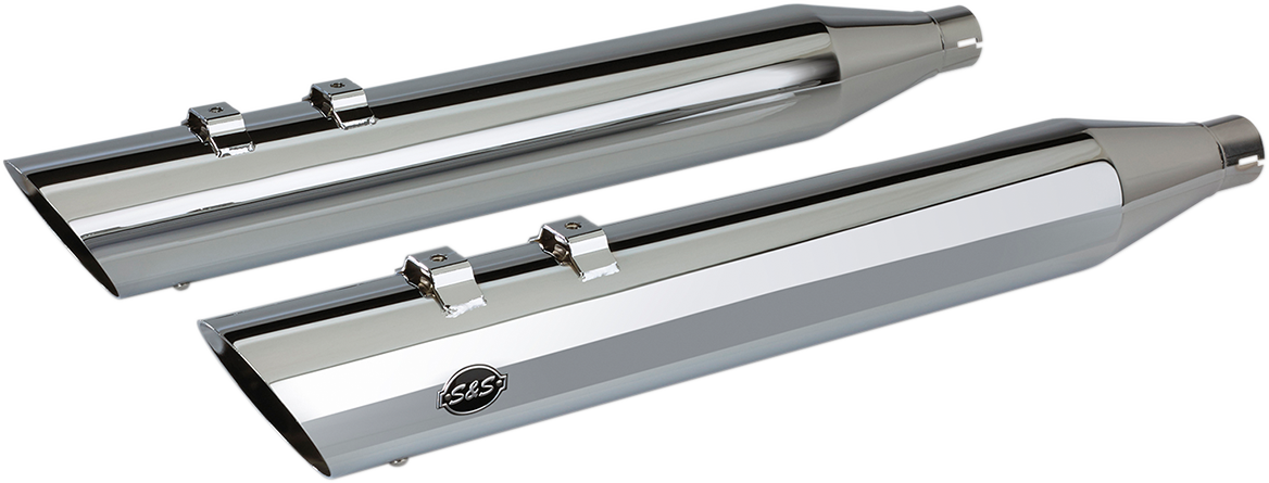 S&S CYCLE Slash Cut Slip-On Mufflers - Chrome - M8 FL 550-0695
