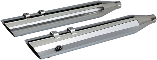 S&S CYCLE Slash Cut Slip-On Mufflers - Chrome - M8 FL 550-0695