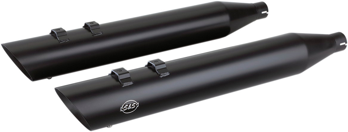 S&S CYCLE Slash Cut Slip-On Mufflers - Black 550-0692