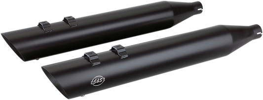 S&S CYCLE Slash Cut Slip-On Mufflers - Black 550-0692