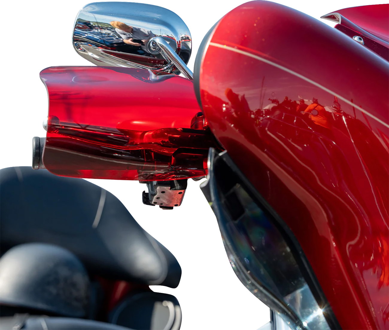 KLOCK WERKS Flare® Handguards - Harley-Davidson Cable Clutch - Red KWS-01-0129-CC