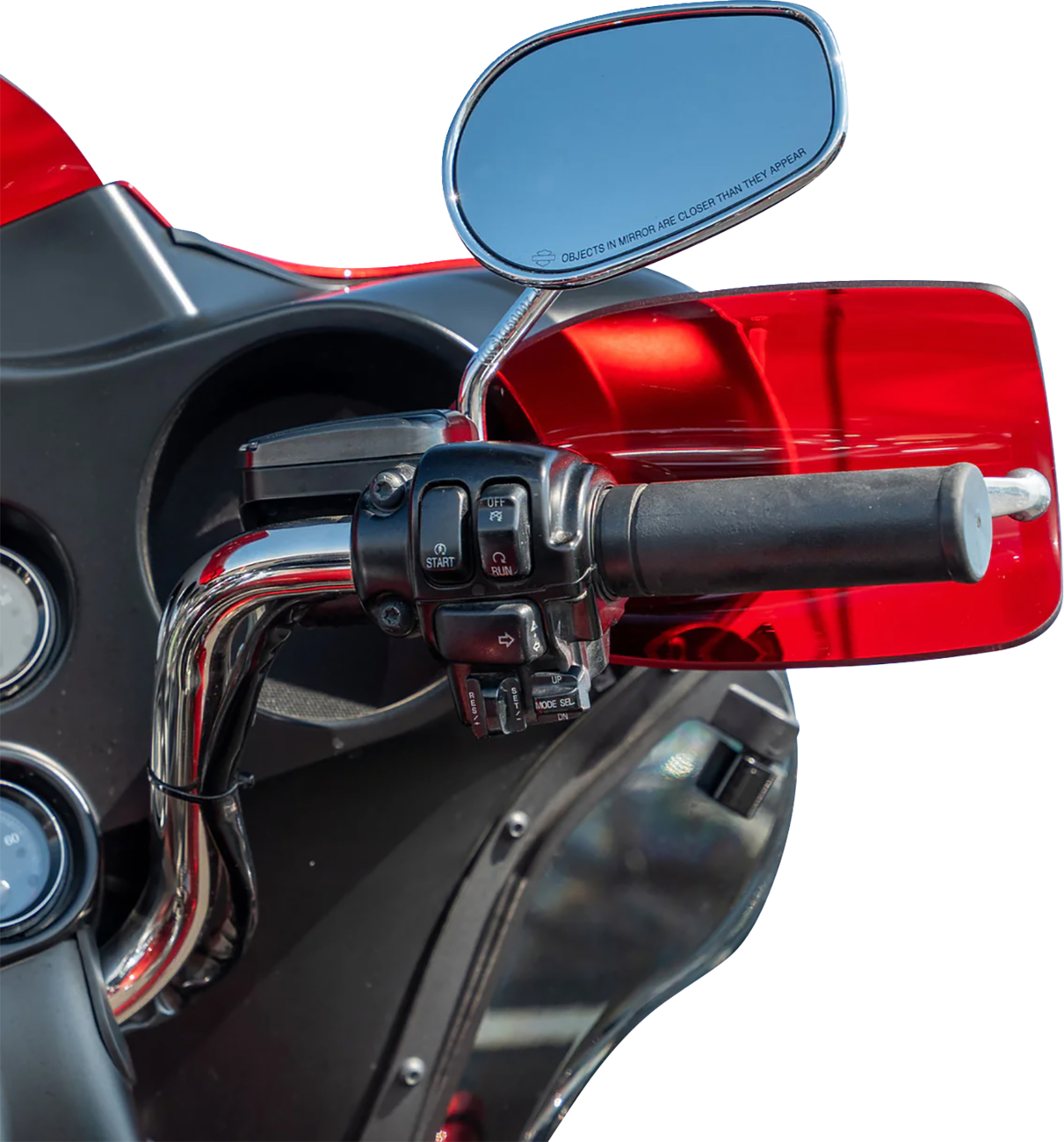 KLOCK WERKS Flare® Handguards - Harley-Davidson Cable Clutch - Red KWS-01-0129-CC