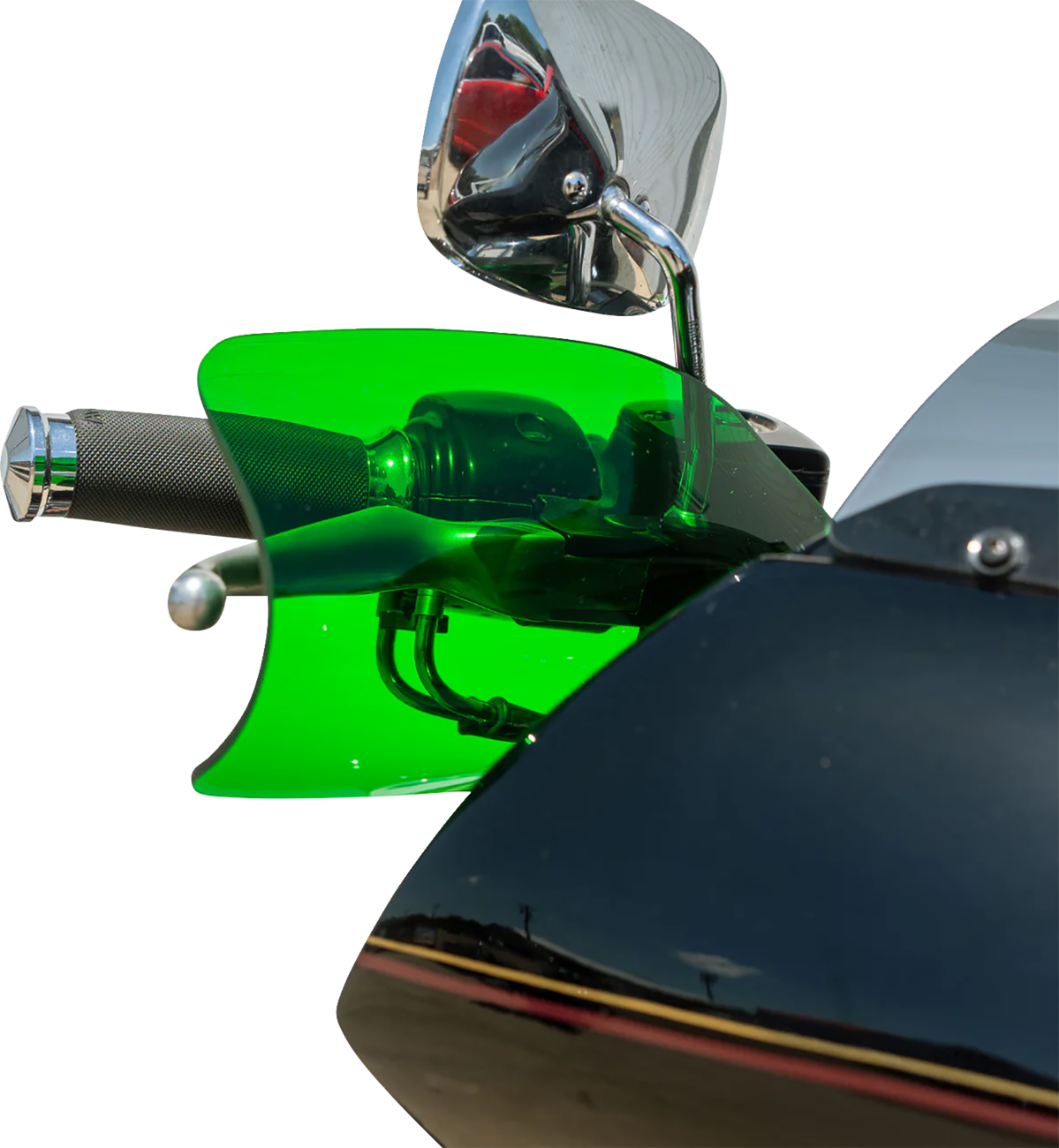 KLOCK WERKS Flare® Handguards - Harley-Davidson Cable Clutch - Green KWS-01-0132-CC