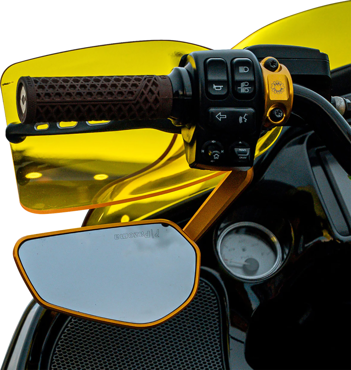 KLOCK WERKS Flare® Handguards - Harley-Davidson Hydraulic Clutch - Yellow KWS-01-0131-HC