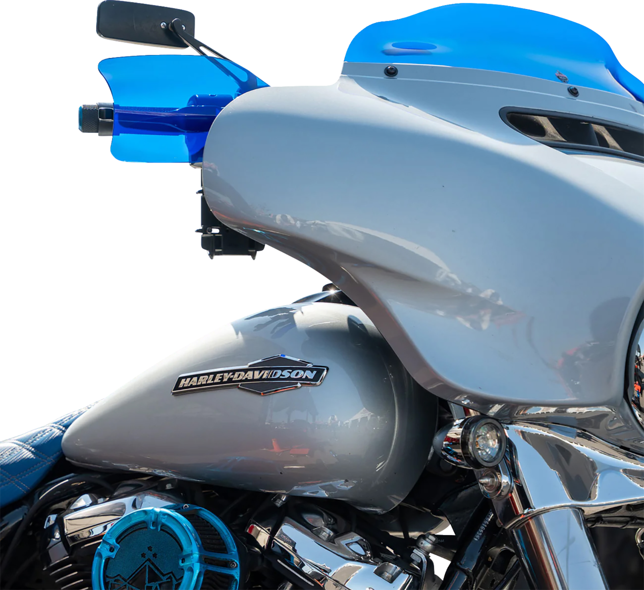 KLOCK WERKS Flare® Handguards - Harley-Davidson Cable Clutch - Blue KWS-01-0133-CC