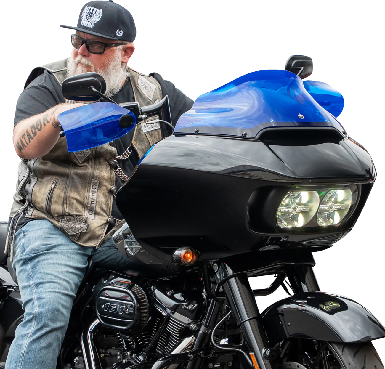 KLOCK WERKS Flare® Handguards - Harley-Davidson Hydraulic Clutch - Blue KWS-01-0133-HC
