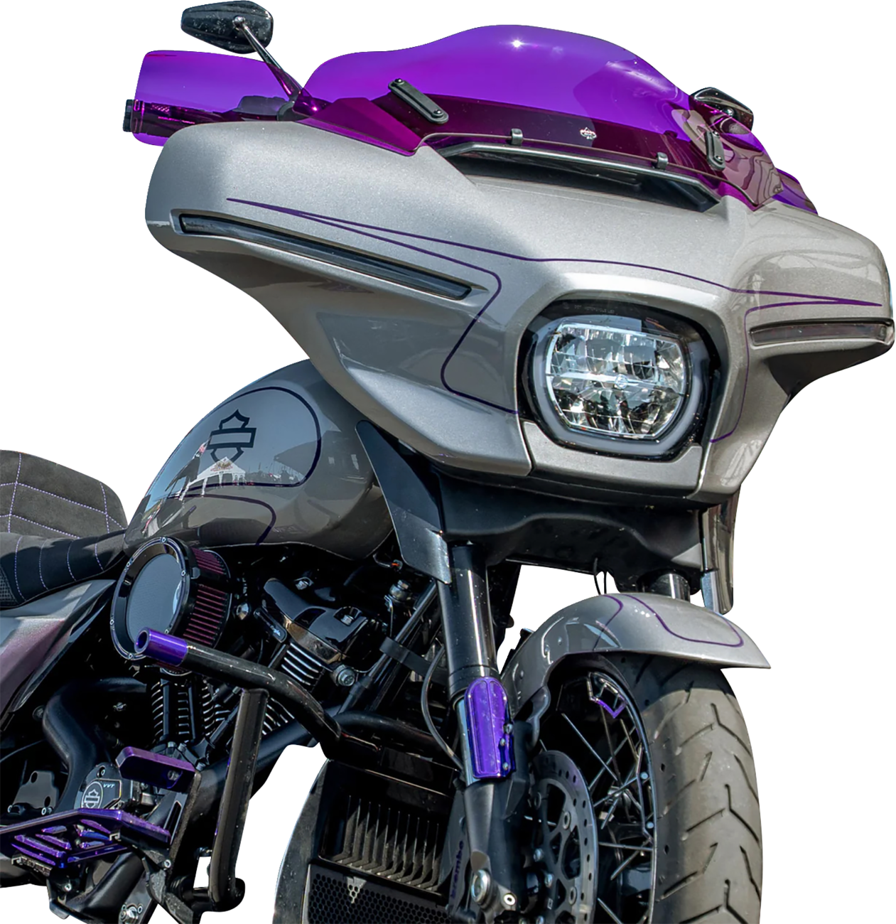 KLOCK WERKS Flare® Handguards - Harley-Davidson Cable Clutch - Purple KWS-01-0134-CC