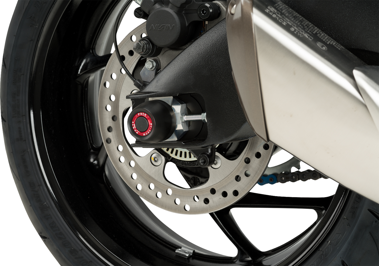 PUIG HI-TECH PARTS Axle Sliders - Rear - Black - Pair - Suzuki 20149N