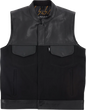 THRASHIN SUPPLY CO. Kanan Leather/Denim Riding Vest - Black - Small TMJ-13-08
