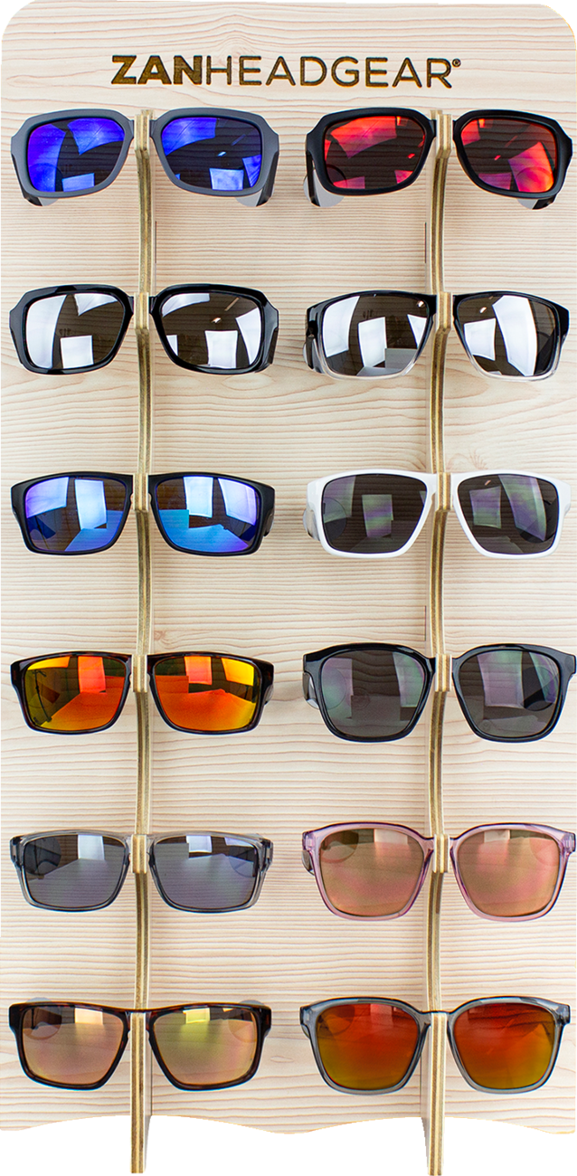ZAN HEADGEAR Lifestyle Sunglasses Display - 12-Piece Assorted Frame Styles with UV Protection